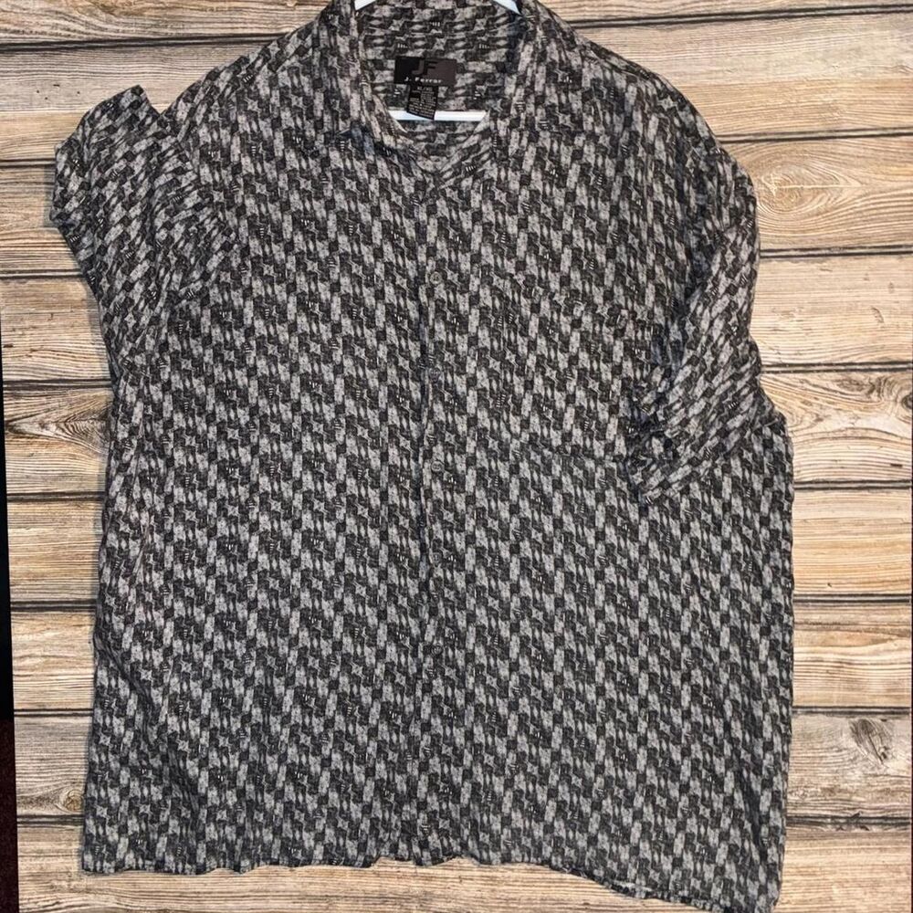 J. Ferrar short-sleeve button-down camp vintage late 90s early Y2K